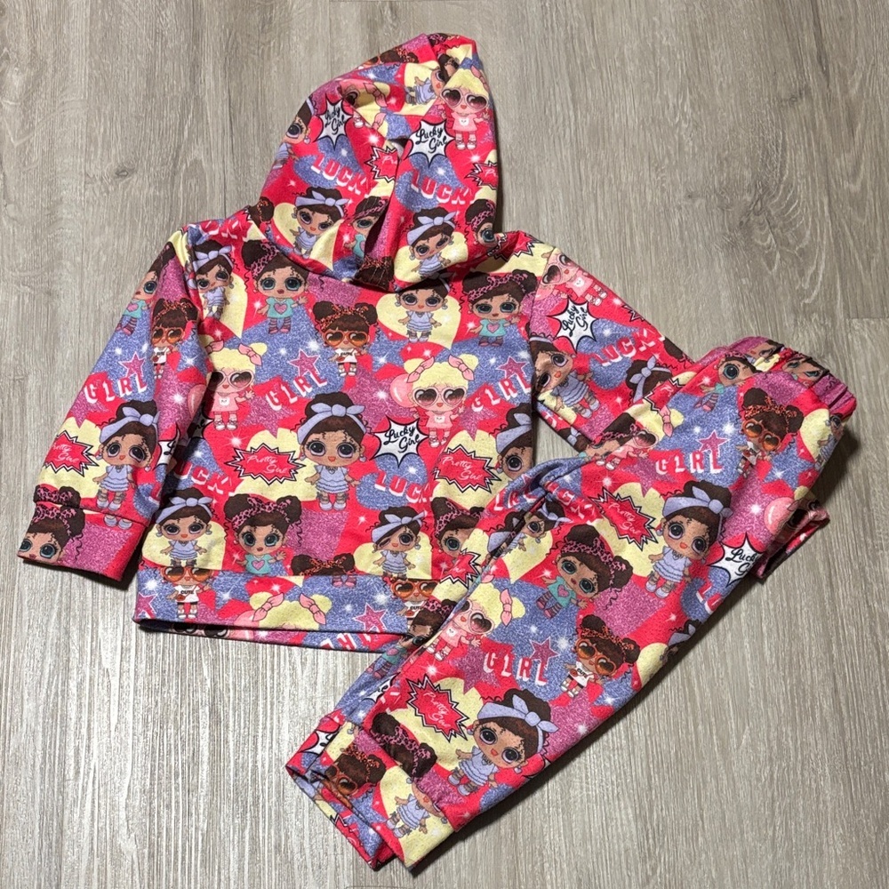 Colorful Cartoon Hoodie and Pants‎ Set
